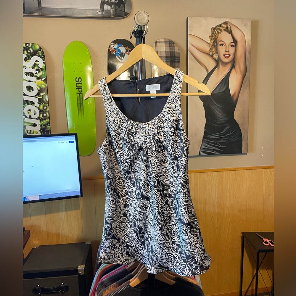 Ann Taylor the loft tank top beaded